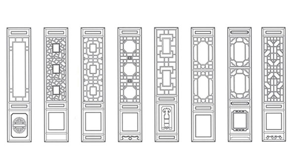 枣强喜迎门中式花格CAD设计图样式大全